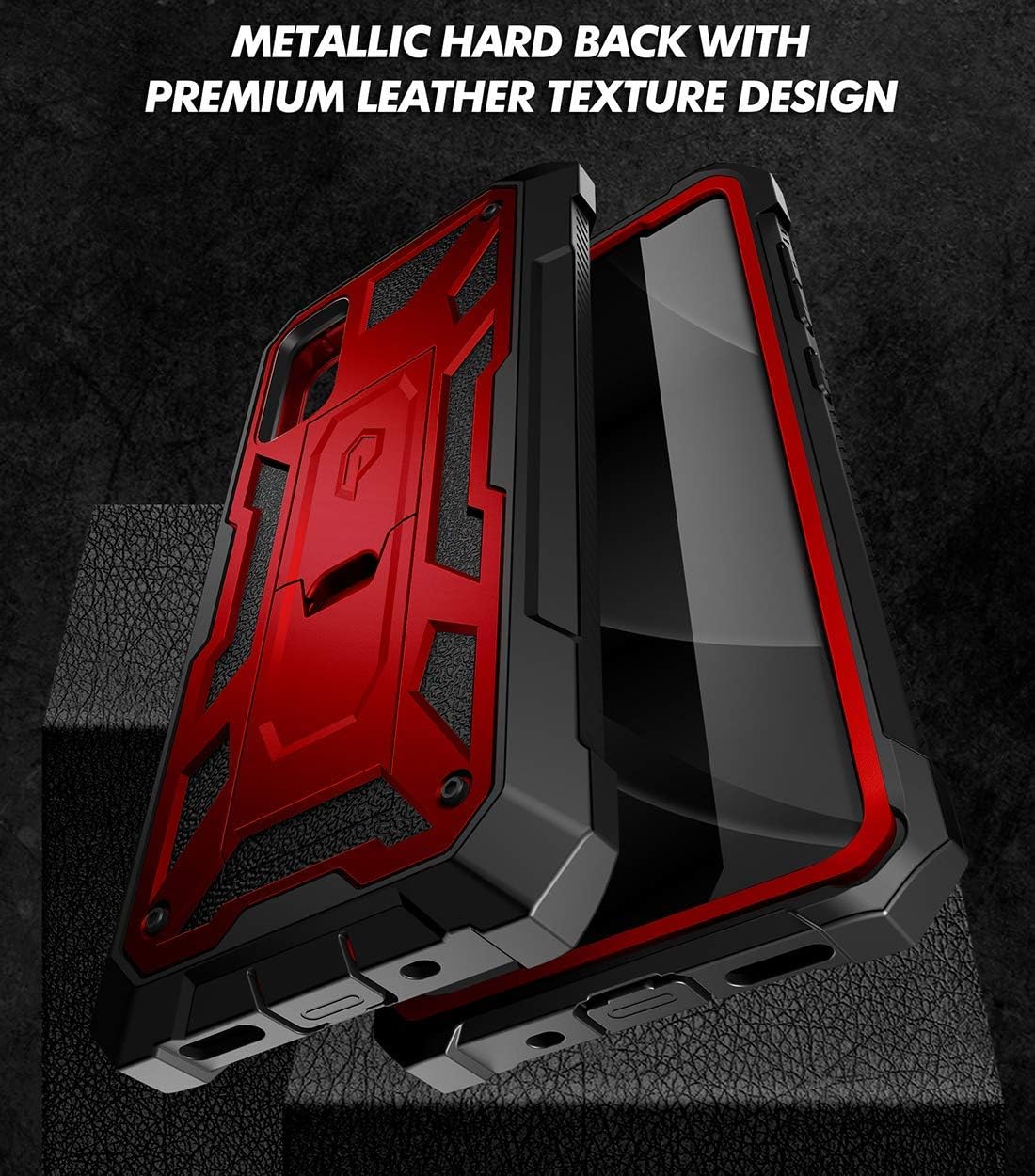 Poetic Spartan Series Case for Galaxy S20+ Plus - Full-Body Rugged Dual-Layer Shockproof Cover with Kickstand, Metallic
