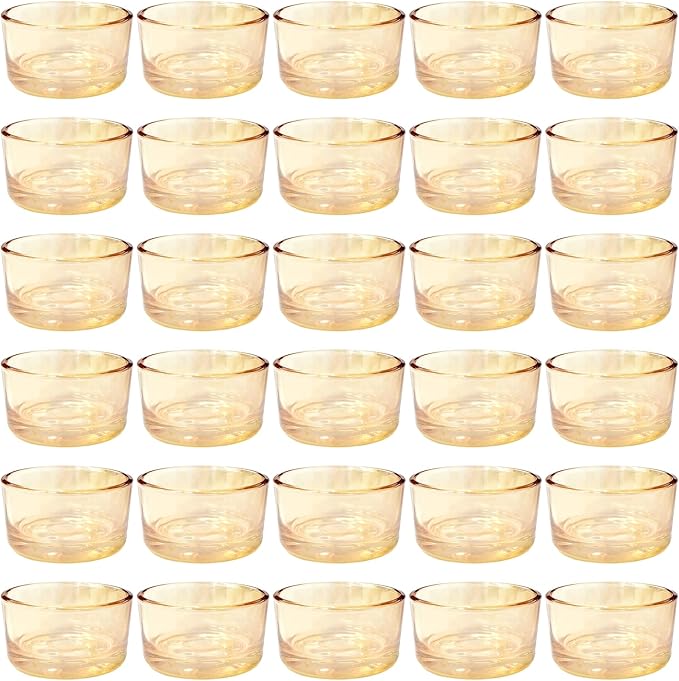 GOLDEAL 60 Pcs Gold Glass Tealight Candle Holders-Tea Candle Holders Bulk - Perfect for Weddings, Parties, Dinners - Ideal for 1.5" Standard Tealights and Candle Moulds