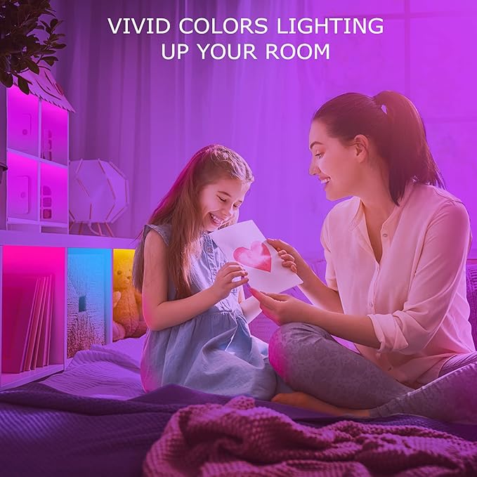 Keepsmile 65.6ft Led Lights for Bedroom,Bluetooth Smart APP Control Color Changing RGB Led Strip Lights with Remote Control Led Lights for Room Kitchen Party Home Decoration