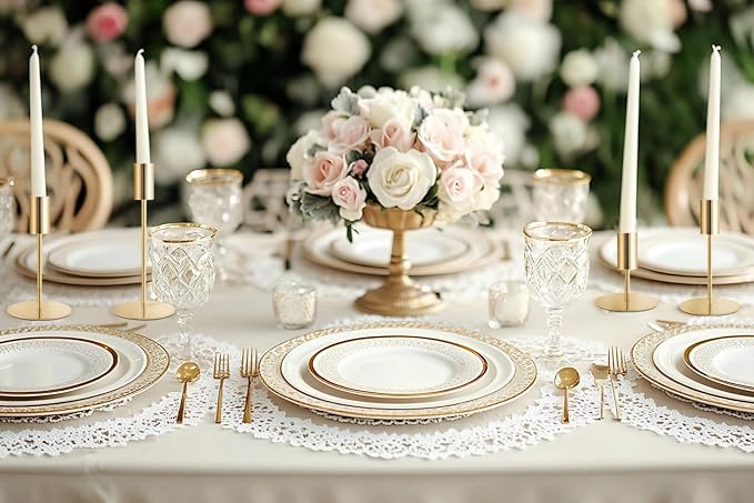 Gold Taper Candlestick Holders,Taper Candle Holders Set of 15,Metal Taper Candle Sticks Stand Holders,Modern Decorative Candle Holders for Wedding Certerpieces,Festive, Mantel,Home,Party