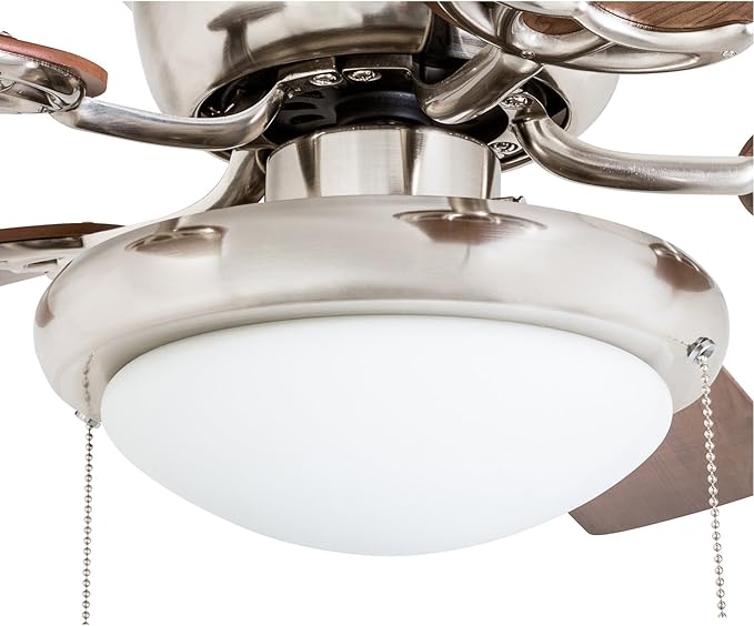 Portage Bay 50252 Hugger 52" Brushed Nickel West Hill Ceiling Fan with Bowl Light Kit