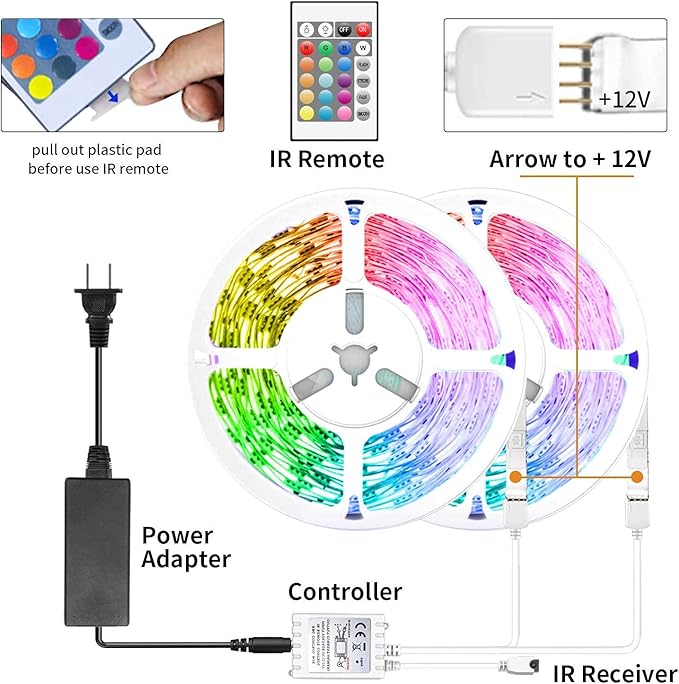 TJOY 50ft Smart Led Strip Lights for Bedroom, Alexa Led Light Strip,5050 RGB Color Changing Music Sync Led Lights Strip with App Remote,Multi-Color Wireless Led Lights for Bedroom (APP+Remote+Voice)