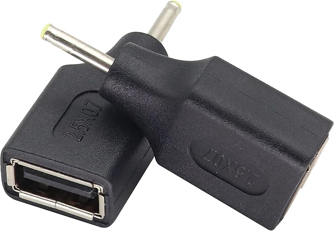 (2 Pack DC 2.5 × 0.7mm to USB DC Power Adapter USB 2.0 A Female to DC 2.5×0.7mm Male 5 V DC Power Charge Barrel Connector for Tablet,Access Control Attendance,Electronic Dog.(F/2.5x0.7)