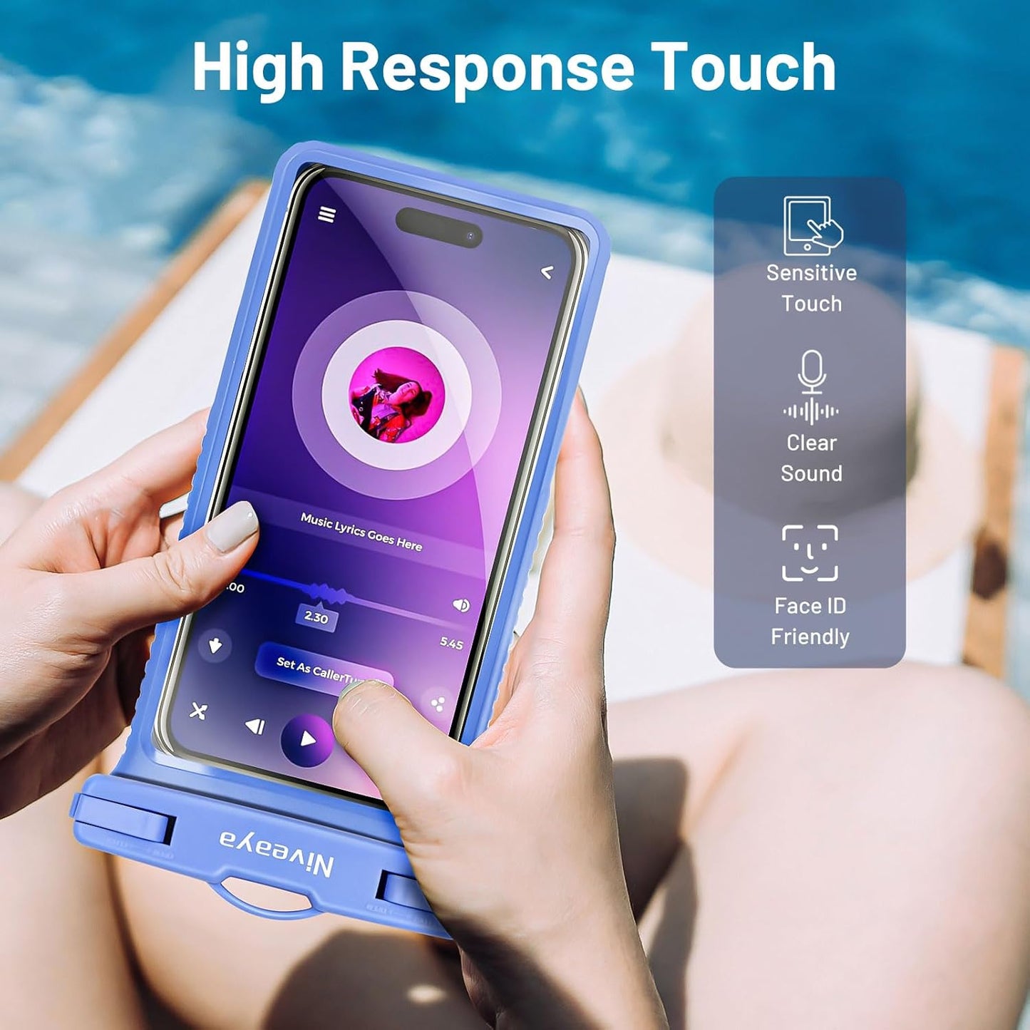 Niveaya Waterproof Phone Pouch, Compatible with iPhone 15 14 13 12 Pro Max, IPX8 Kayak Accessories, Travel Essentials