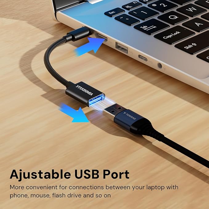 USB C to USB Adapter 2-Pack, USB C Male to USB Female OTG Cable, Nylon Braided, Aluminum Shells, Compatiable for iPhone 17, 16, 15 Series, MacBook Pro/Air, Galaxy S25/S24/S23 and More