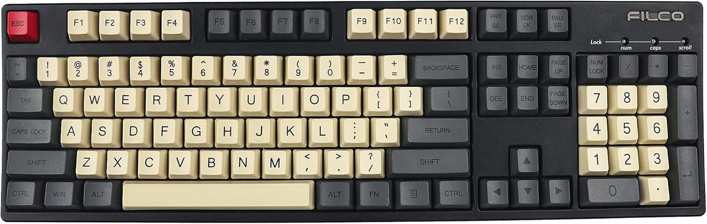 YMDK Dye Sub Carbon 96 84 ANSI ISO Keycaps - OEM Profile Thick PBT Mac Keycap Set for MX Keyboards