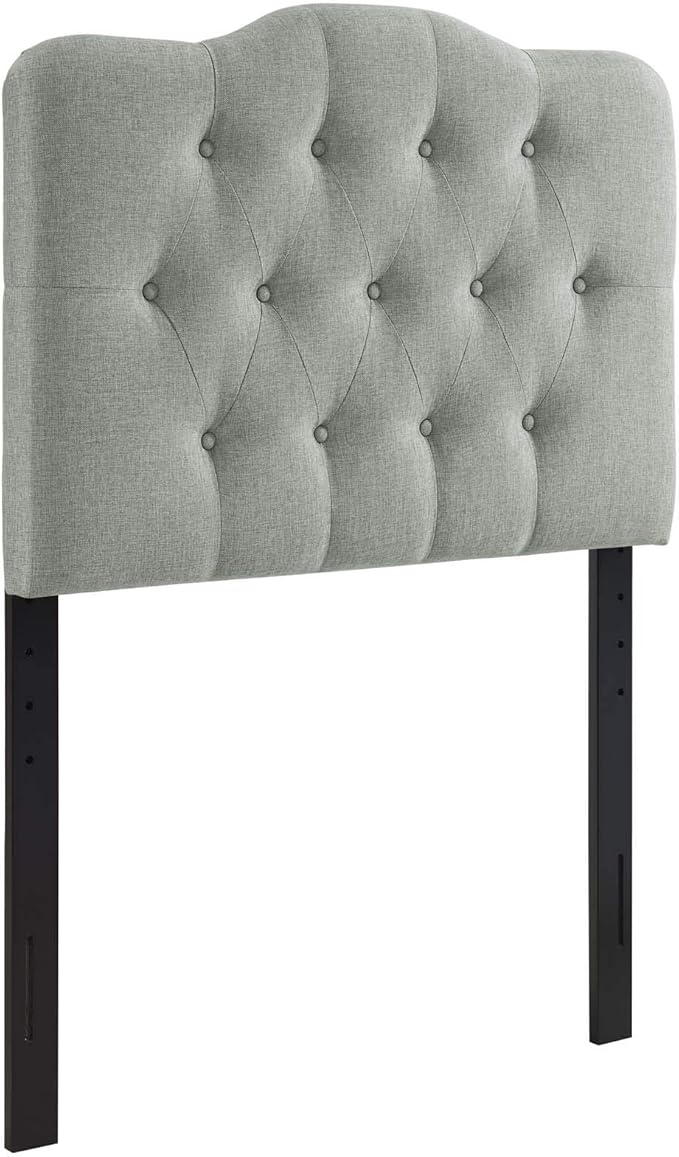 Modway MOD-5160 Annabel Tufted Button Linen Fabric Upholstered Twin Headboard in Gray