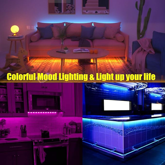 Tv Led Backlight,Maylit 14.3ft Led Strip Lights for 65-75in Tv,USB Powered Tv Lights kit with Remote,RGB Bias Lighting for Room Decor