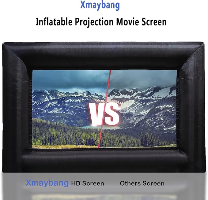 19ft Inflatable Movie Projector Screen, Outdoor Projector Screen, Front/Rear Projection, Including Blower, Pedestal, Straps and Storage Bag