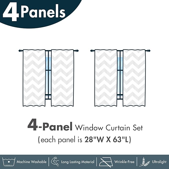Ambesonne Valentines Window Curtains Pack of 2, Romantic Heart Shapes with Many Different Designs Polka Dots Crossed Lines, Lightweight Set with Rod Pocket, 4 Panels of - 28" x 63", Pink White