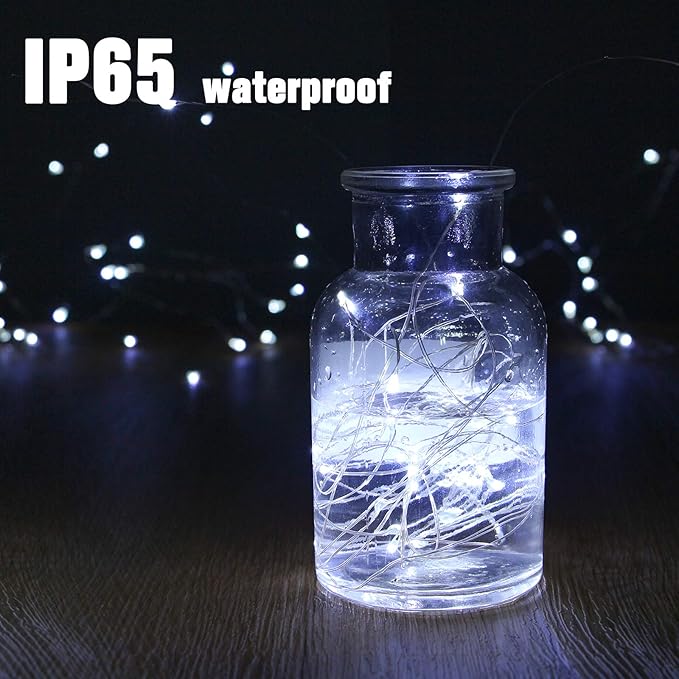 led Fairy Lights Waterproof 16.4ft String Lights Battery Operated for Wedding, Home, Garden, Party, Christmas Decoration, White