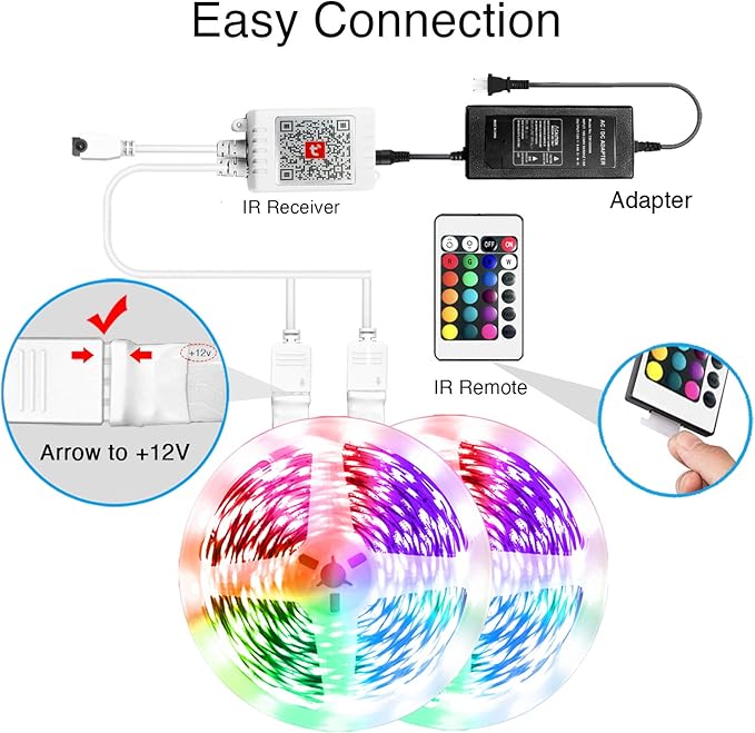 VOLIVO LED Strip Lights WiFi 100 FT, Compatible with Alexa and Google Assistant, 2 Rolls of 50ft RGB Led Light Strip, Music Sync Color Changing Lighting for Bedroom, Home, Kitchen, Party Decors