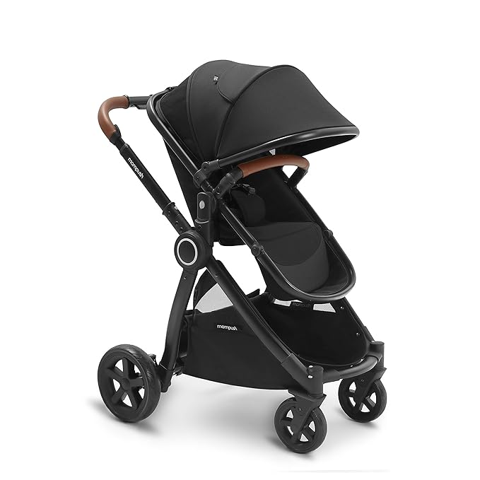 Mompush Ultimate 2 Baby Stroller for Infant and Toddler with Newborn Mode and Reversible Seat, All-Terrain Stroller with All-Wheel Suspension, Includes Car Seat Adapter and Large Storage Basket