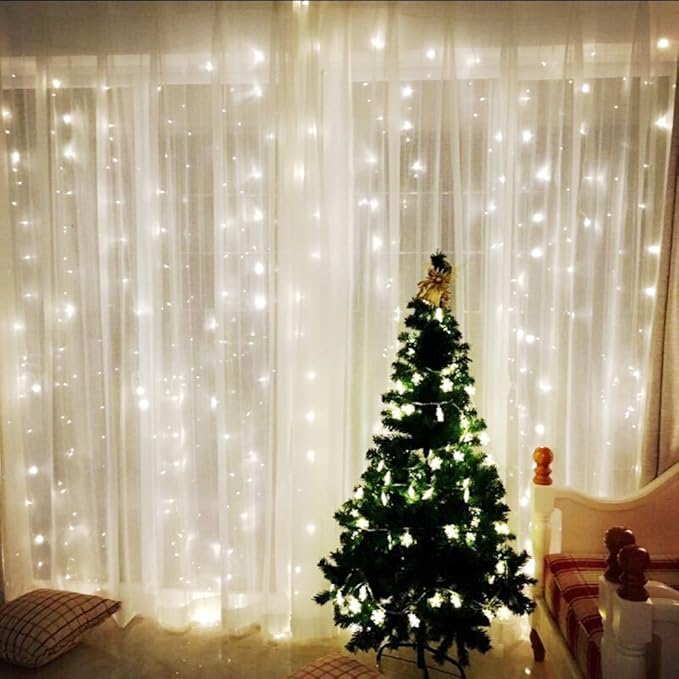 Christmas String Lights, 66FT 200 LEDs White Chritsmas Tree Lights Indoor String Lights 8 Modes with End-to-End Plug Fairy Lights Decoration for Indoor Outdoor, (Clear Wire)