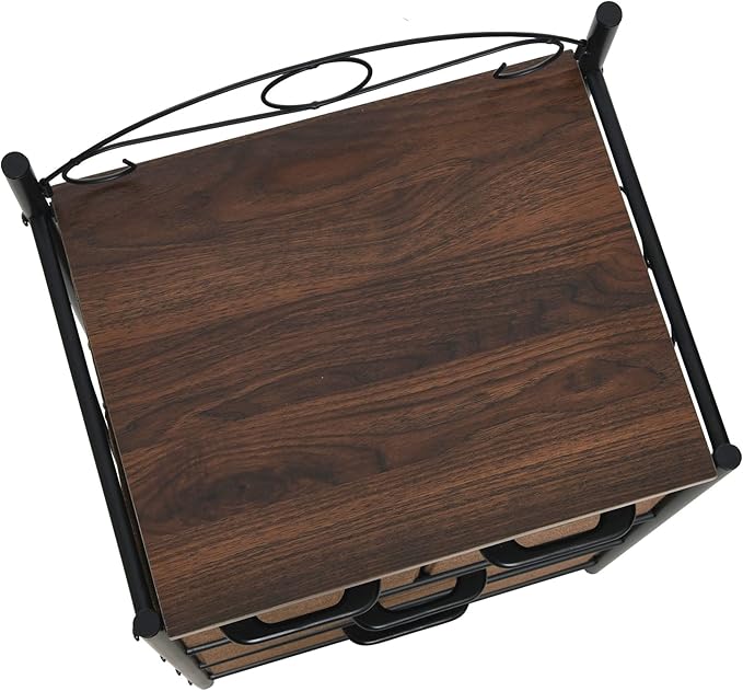 Household Essentials Victorian Style 4-Drawer Storage Organizer Unit, Black and Brown