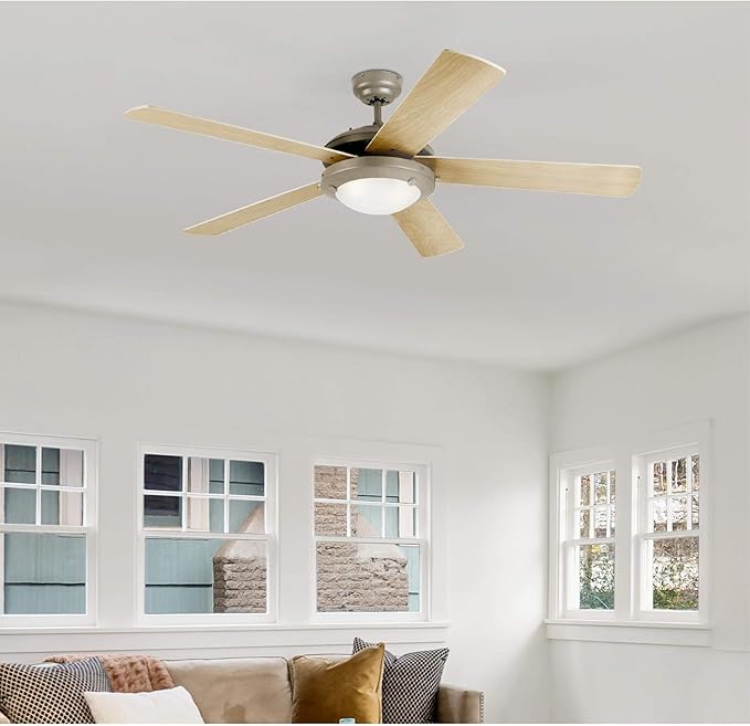 Westinghouse 7234100 Comet Indoor Ceiling Fan with Light, Brushed Pewter