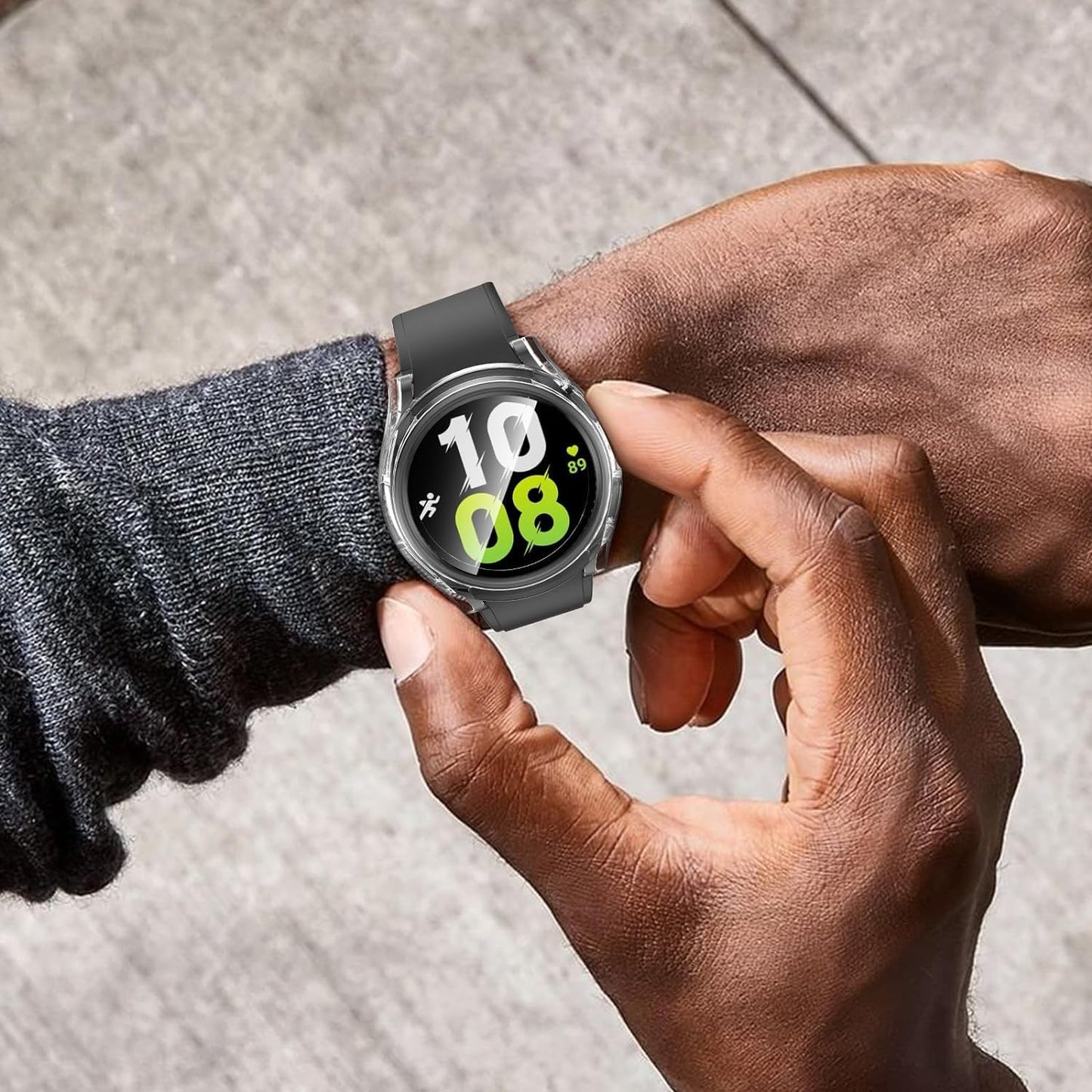 Miimall Waterproof Case for Samsung Galaxy Watch 4 & 5 40mm, Protective Bumper Case with Tempered Glass Screen Protector