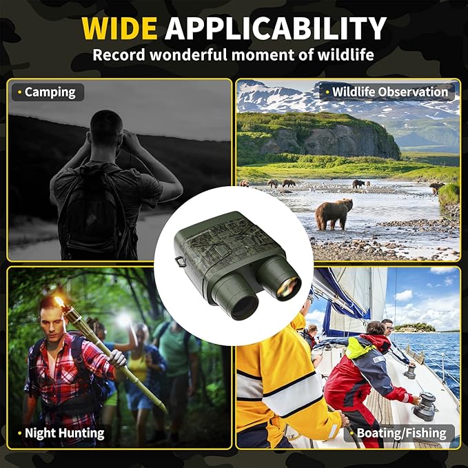 Night Vision Goggles - 4K Night Vision Binoculars for Adults, 3'' HD Screen Binoculars can Save Photo and Video with 32GB TF Card, Camouflage