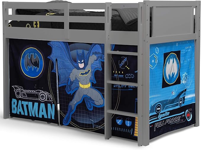 Batman Loft Bed Tent - Curtain Set for Low Twin Loft Bed (Bed Sold Separately) by Delta Children