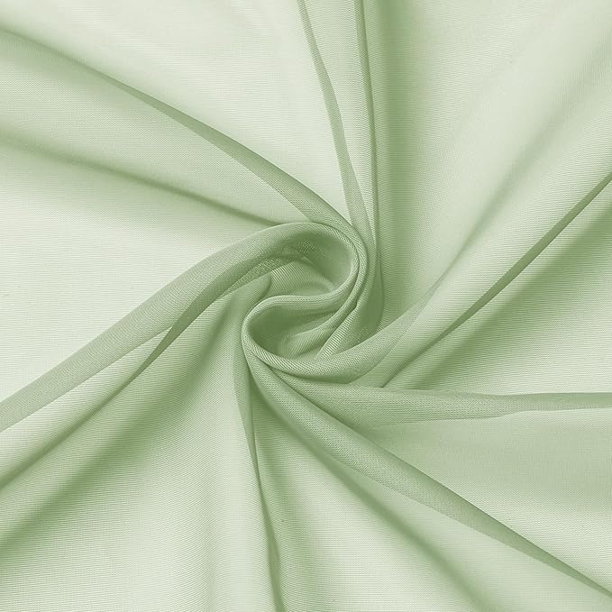 OWENIE Sheer Curtains 78 inches Long 2 Panels Set for Bedroom Living Room, Soft Solid Living Room Rod Pocket Light Filtering Curtains, 2 Pcs Each 42“ W x 78" L, Light Green