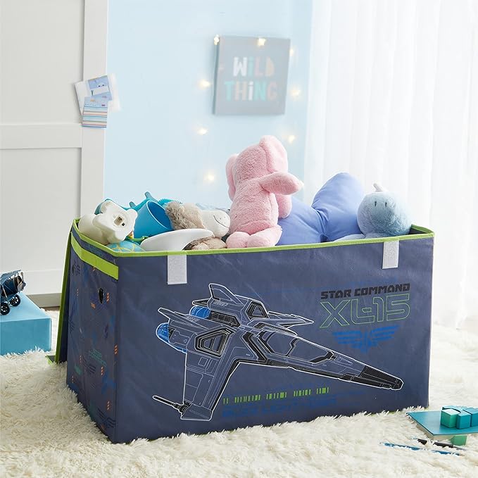 Idea Nuova Pixar Lightyear Collapsible Children’s Toy Storage Trunk, Durable with Lid