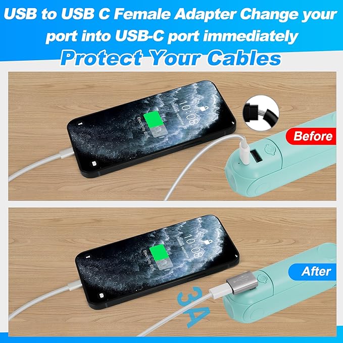 90 Degree USB to USB C Adapter 4 Pack, Up and Down Right Angle USB C Female to A Male Charger Connector Converter USB L Shape Extender, Support Charge & Data Sync for PC, Laptop, Mouse, Keyboard