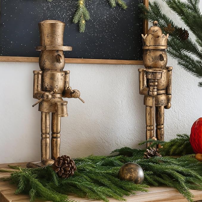 Mimorou 2 Pcs Nutcracker Candlestick Holder 10 Inch Christmas Candle Holder Vintage Nutcracker Soldier Decorations Retro Candlestick for Christmas Tabletop Centerpiece