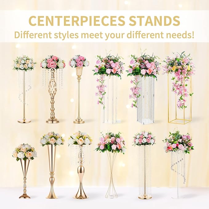 NUPTIO Artificial Flower Centrepieces for Tables - 10 Pcs Large Fake Flowers Roses Balls 15.7 inch Diam- Royal Blue Silk Faux Rose Arrangement Bouquet for Wedding Party Centerpiece Table Decorations