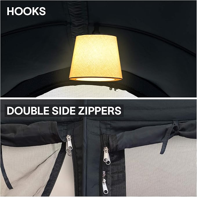 Alvantor Bed Canopy Bed Tents 2-in-1 Dream Tents Privacy Space Twin Size Sleeping Tents Indoor Pop Up Portable Frame Curtains Breathable Gray Cottage Reducing Light & Air Ventilation