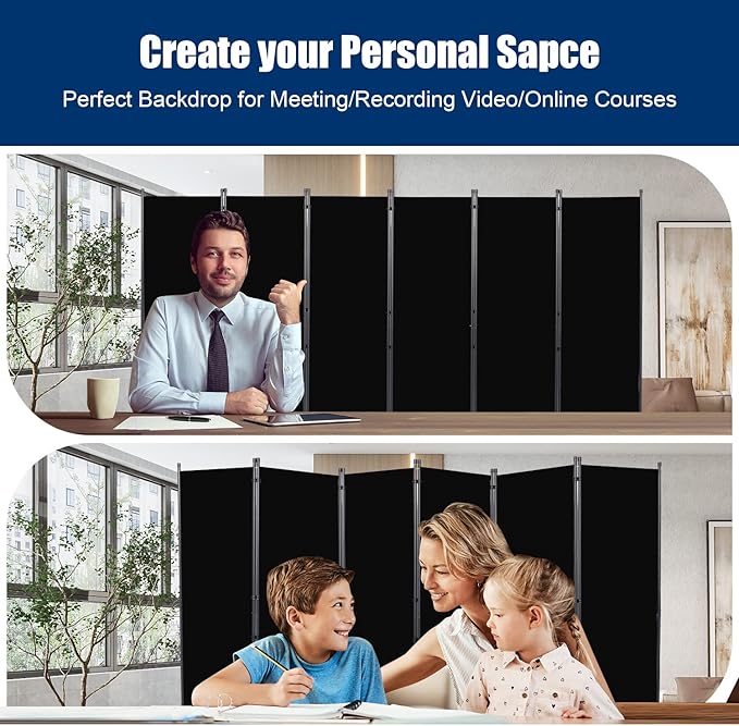 Room Divider 6FT Portable Room Dividers and Folding Privacy Screens, 132'' W Fabric Divider for Room Separation, 6 Panel Partition Room Dividers Freestanding Wall Divider Screen for Dorm Studio Office