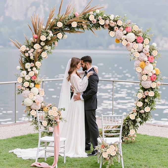 BLEUM CADE 100 Pcs Champagne Roses Artificial Flowers, Real Touch Velvet Roses Fake Flowers Bulk, Artificial Roses Bouquet with Long Stems Bridal DIY Wedding Party Centerpiece Decorations