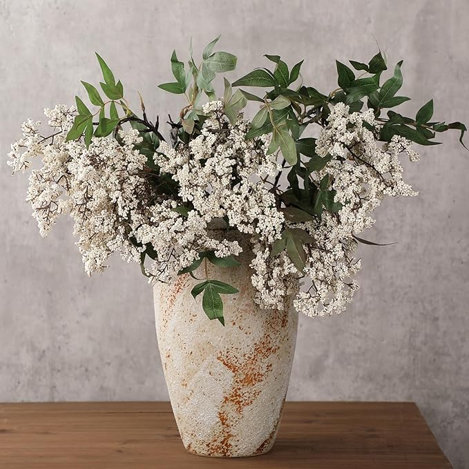 Zeyune 3 Pcs Fall Artificial Dusty Plum Stem Plum Sedum Berry Stem Autumn Faux Berry Picks Branches Faux Spray for Home Halloween Thanksgiving Farmhouse Mantel Harvest DIY Decorations (White Green)