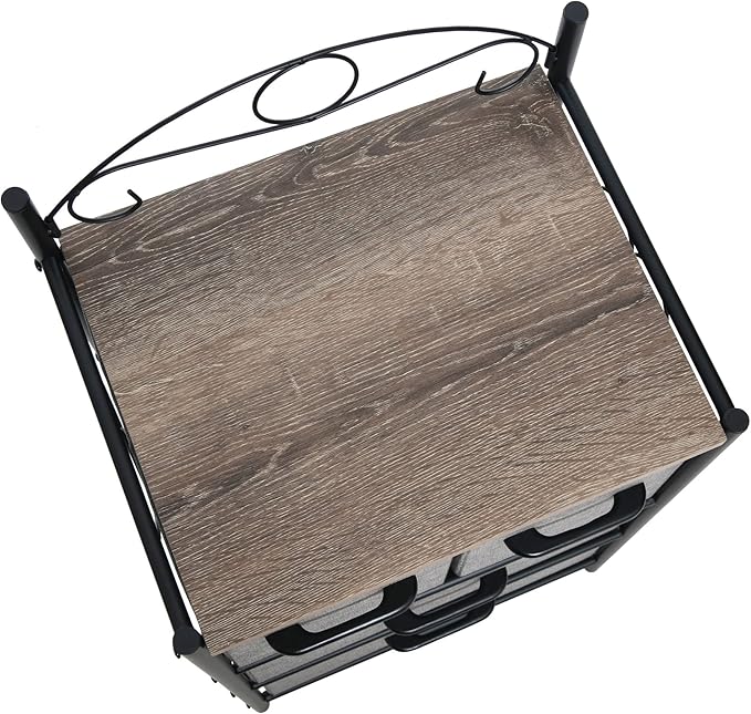 Household Essentials Victorian Style 4-Drawer Storage Organizer Unit, Black and Grey