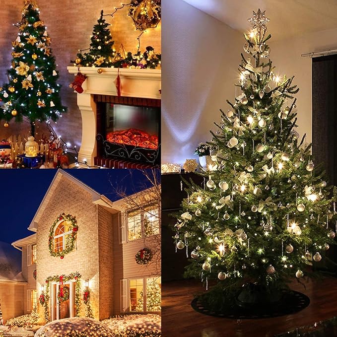 Christmas Lights, Battery Operated String Lights 18ft 50 LED Mini String Lights, Waterproof Lights with Remote Timer 8 Modes, Indoor Outdoor Garden Party Wedding Xmas Tree Decoration, Cool White