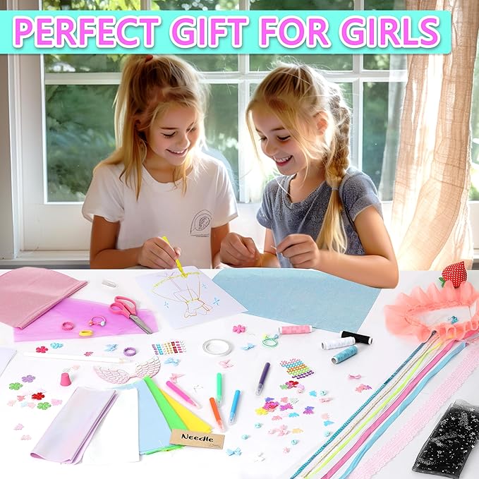 900+ Fashion Designer Kits for Girls with Mannequins-Kids Sewing Kits,Girls Fashion Design Gift,Arts and Crafts Kit,Girl Craft Activities Age 6 7 8 9 10 11 12