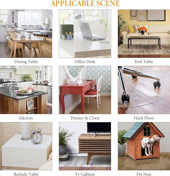 Deep Dream 1.5mm Clear Desk Cover Protector, 35×72 Inch Clear Desk Cover, Clear Desk Mat, Table Cover Tablecloth Protector Rectangle, Table Protector for Dining Room Table