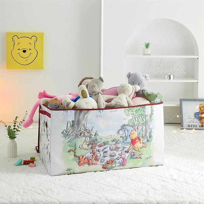 Idea Nuova Disney Winnie the Pooh Collapsible Storage Trunk, Durable with Soft Lid, 28.5"x14.5"x16"