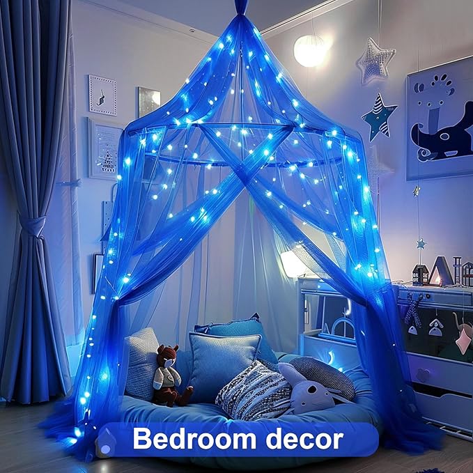 JMEXSUSS 2 Pack Blue Fairy Lights Battery Operated, Total 400 LED 132ft Christmas Twinkle Fairy Lights with Remote, 8 Modes Blue String Lights for Christmas Tree Bedroom Wreath Fireplace Decor