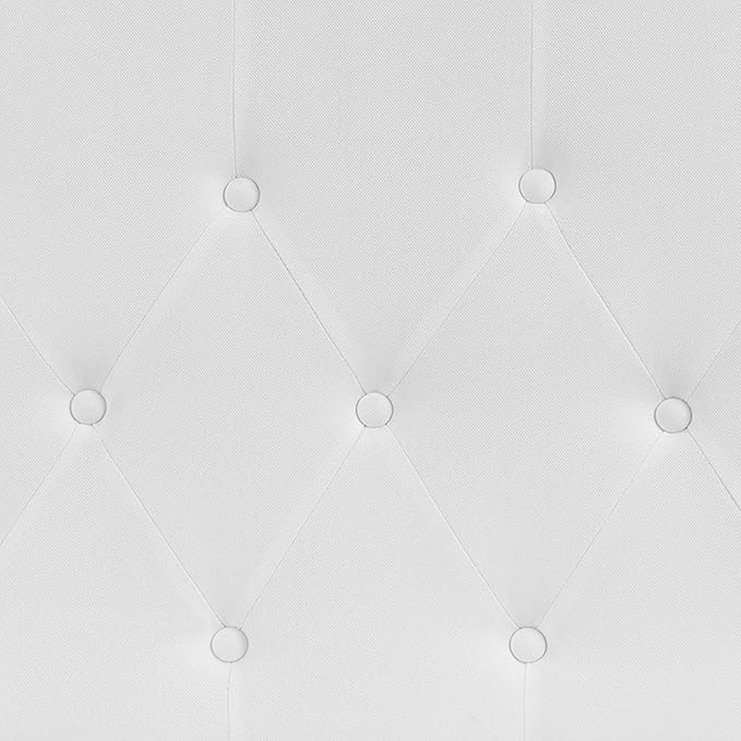 Flash Furniture Cambridge Tufted Upholstered King Size Headboard in White Fabric
