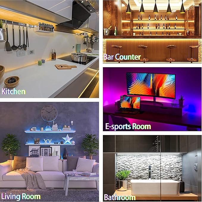 RGB Led Strip 16.4ft,5V USB Colorful 30LED S/M SMD 5050 Flexible Lights for TV Backlight Room Decor,with 24 Keys Remote Controller