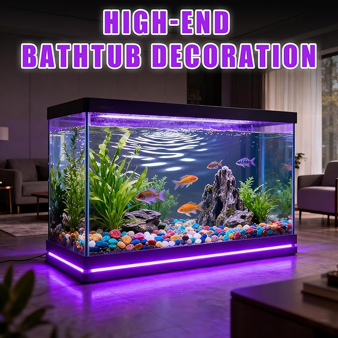 RadiantFlux 20Ft Purple LED Strip Lights with Physical Dimming Button, Super Bright Updated 24V Light Strips, LED Lights for Decoration Living Room, Party, Cabinets, Rope Lights