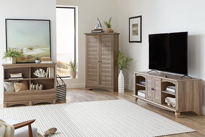 Sauder Harbor View Multipurpose Storage, Tall Pantry Cabinet, L: 35.43" x W: 16.73" x H: 61.02", Salt Oak