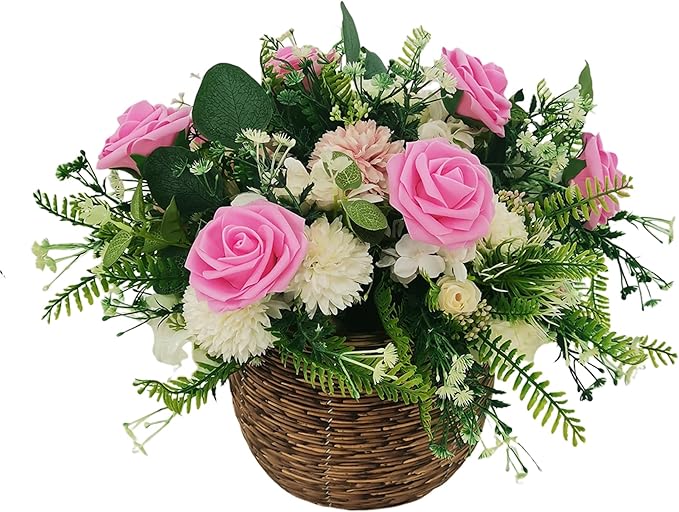 Artificial Flowers 25pcs Fake Roses, Rose Pink Foam Faux Flower for DIY Wedding Bouquets Bridal Shower Centerpieces Floral Arrangements Home Decorations Party Backdrops Table