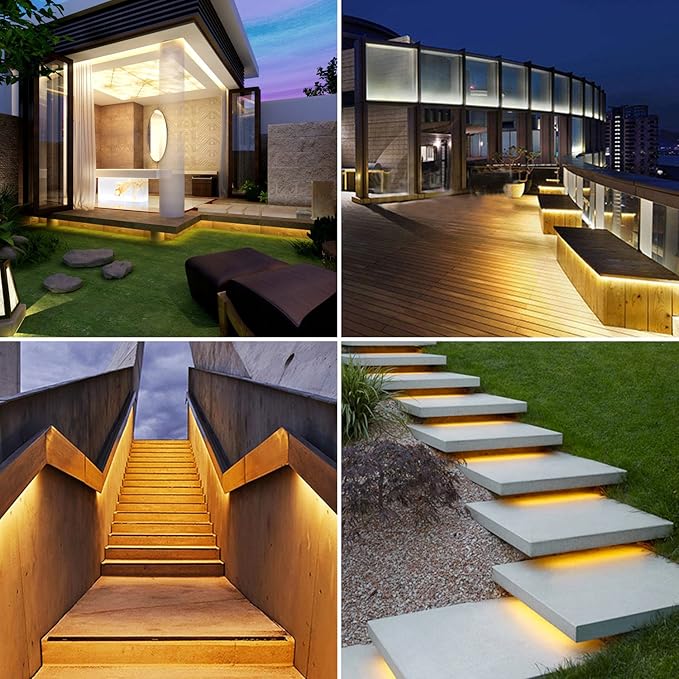 Warm White LED Strip Lights, Waterproof cuttable 300 SMD 2835 LED Tape, 6000K 16.4ft/5m 12V Flexible Ribbon, Kitchen Cabinet Lighting, Hotel, Club, Bar(No Power Supply