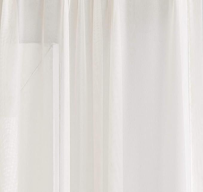 LinenZone Beige Window Scarf Valance in 216 Inch Size. Use Window Scarves as Canopy Bed or Backdrop Curtains, Curtain Scarf, or Sheer Fabric for Draping. (Amazing 55 x 216, Beige)