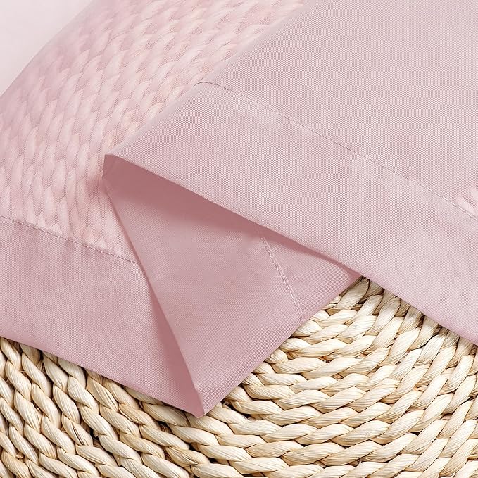 Chyhomenyc Blush Pink Sheer Curtains 30 inch Length 2 Panels, Light Filtering Voile Rod Pocket Short Window Curtians for Bathroom Living Room Farmhouse Small Windows, 42Wx30L inches