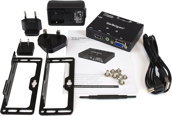 StarTech.com 2x1 VGA + HDMI to VGA Converter Switch w/ Priority Switching – Multi-format VGA and HDMI to VGA Selector – 1080p (VS221HD2VGA)