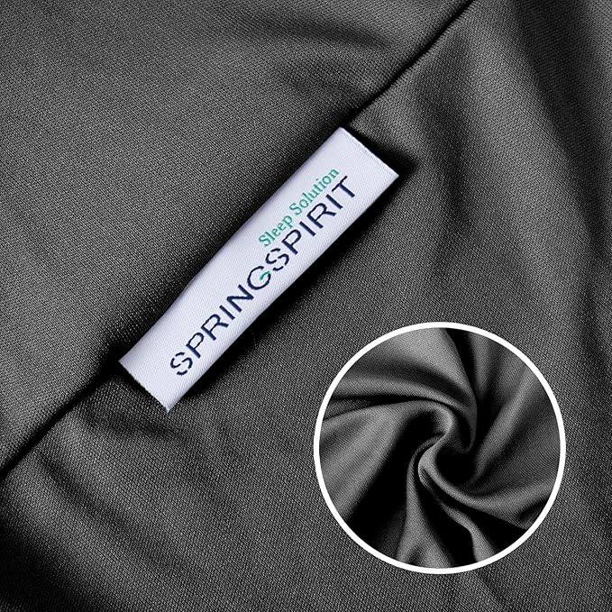 Box Spring Cover Queen Size, Alternates for Bed Skirt, Smooth and Elastic Woven Material Wrap Around 4 Sides of The Box Spring, Wrinkle & Fading Resistant, Washable, Dustproof, Black
