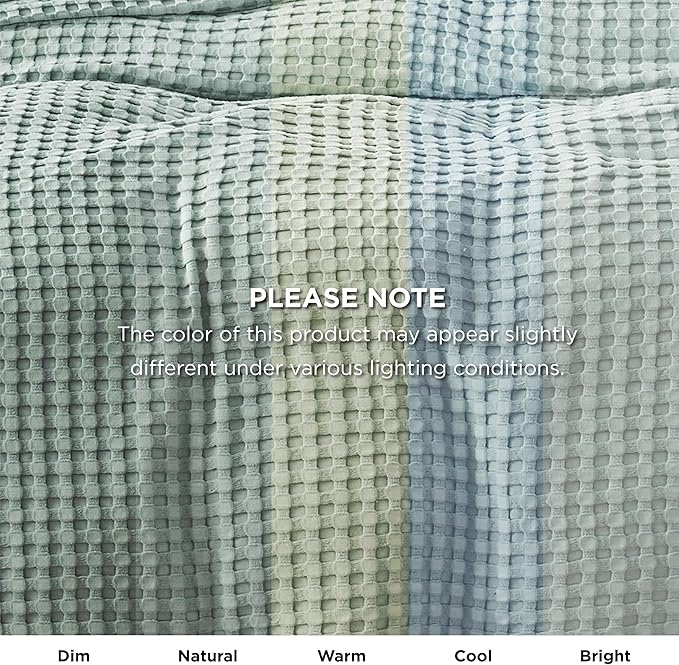 Bedsure Cooling Cotton Waffle Queen Size Blanket - Lightweight Breathable Summer Blanket of Rayon Derived from Bamboo for Hot Sleepers, Luxury Throws for Bed, Couch and Sofa, Mint Green, 90x90 Inches
