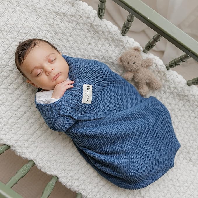 Heritage Knit 100% Organic Cotton Baby Swaddle Blanket for Boys and Girls - Soft Warm Cozy Unisex Receiving Cuddle Crib Blanket for Newborns, Infants & Toddlers (Hunter Green, 0-2 Years)
